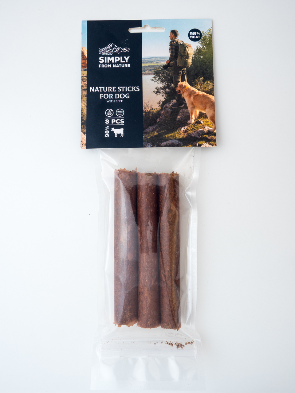 Snacks für Hunde. Hoher Fleischgehalt, getrocknete Aromen, ideal für Hunde aller Rassen.