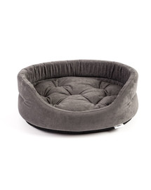 FERA ovales Hundebett mit Kissen 47x38x15 cm grau
