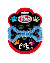 PET NOVA DOG LIFE STYLE Kauspielzeug Seil Knochen Minze Aroma 20cm Blau
