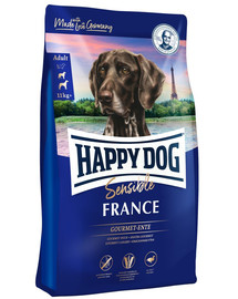 HAPPY DOG Sensible France Trockenfutter mit Ente für adulte Hunde M, L, 4 kg