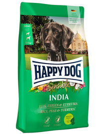 HAPPY DOG Sensible India Trockenfutter mit Reis Erbsen und Kurkuma adulte Hunde M, L, vegetarisch 10 kg