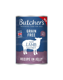 BUTCHER'S Nassfutter mit Lamm in Gelee für Hunde 400g