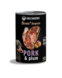 PAKA ZWIERZAKA Seventh Heaven Nassfutter mit Schweinefleisch und Pflaume getreidefrei für alle Hunde 400 g