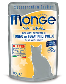 MONGE Natural KITTEN TUNA MIT GEFLÜGELLEBER IN GALERIE 80g
