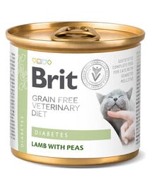 BRIT Veterinary Diet Diabetes Lamb Pea Nassfutter für Katzen bei Diabetes 200g