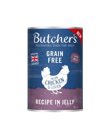 BUTCHER'S Nassfutter mit Huhn in Gelee für Hunde 400g