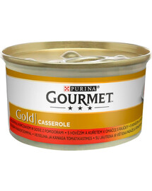 GOURMET Gold Rindfleisch und Hähnchen in Tomatensauce 85 g