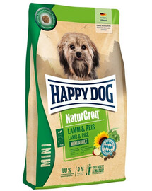 HAPPY DOG NaturCroq Mini adult Trockenfutter mit Lamm und Reis für adulte kleine Hunde 4 kg