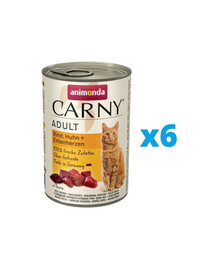 ANIMONDA Carny ADULT RIND, HUHN + ENTENHERZEN 6 x 400 g