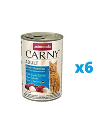 ANIMONDA Carny ADULT RIND + KABELJAU MIT PETERSILIENWURZELN 6 x 400 g