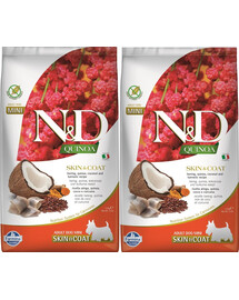 FARMINA N&D Quinoa Dog Skin&Coat Adult Mini Hering, Kokosnuss 2x2.5 kg