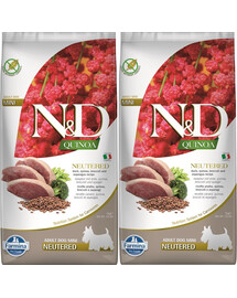 FARMINA N&D Quinoa Neutere Adult Mini Ente, Broccoli & Spargel 2x7 kg