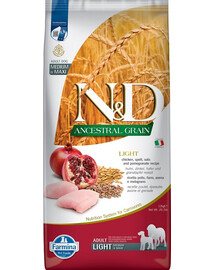 FARMINA N&D HUHN, DINKEL, HAFER & GRANATAPFEL ADULT MEDIUM MAXI 12kg