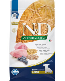 FARMINA N&D Ancestral Grain Dog Lamb & Blueberry Puppy Mini 2,5 kg für Welpen kleiner Rassen