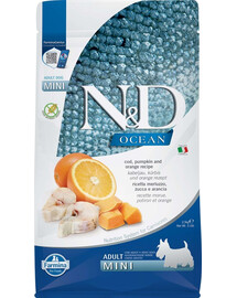 FARMINA Ocean Dog Kabeljau, Kürbis und Orange Adult mini 2,5 kg