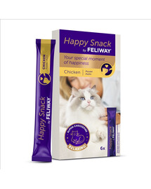 FELIWAY Happy Snack Chicken entspannender Snack mit Huhn für alle Katzen cremig  6x15 g