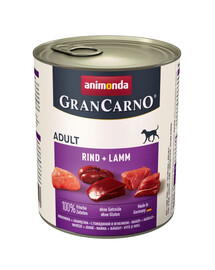 ANIMONDA GranCarno Nassfutter mit Rind und Lamm für adulte Hunde getreidefrei 800 g