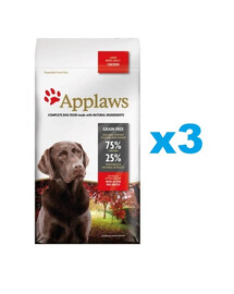 APPLAWS Adult Dog Large Breed Chicken 6 kg (3x2 kg) mit Huhn für ausgewachsene Hunde großer Rassen