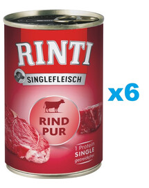 RINTI Singlefleisch Pur Monoprotein Rindfleisch 6x400g