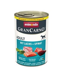 ANIMONDA GranCarno Nassfutter mit Lachs und Spinat für adulte Hunde getreidefrei 400g