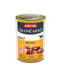 ANIMONDA GranCarno Nassfutter mit Rind und Pute für adulte Hunde getreidefrei 400g