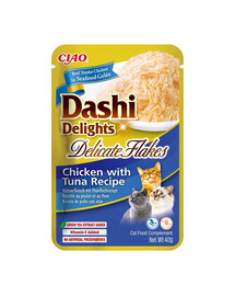 INABA Cat Dashi Delights Delicate Flakes Huhn und Thunfisch 40g