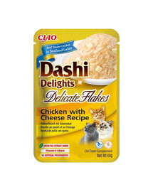 INABA Cat Dashi Delights Delicate Flakes Hähnchen und Käse 40g