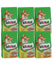 KITEKAT Huhn und Gemüse Trockenfutter für adulte Katzen 6x300g
