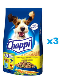 CHAPPI 3x2,7 kg - Trockenfutter mit Geflügel und Gemüse