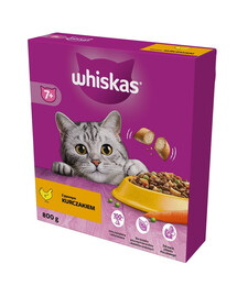 WHISKAS Senior 800g: Trockenfutter mit Huhn für ältere Katzen