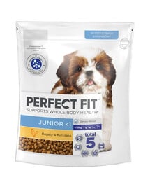PERFECT FIT Junior 825g: Trockenvollnahrung mit Huhn für Welpen kleiner Rassen