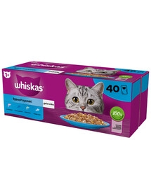 WHISKAS Adult 40 x 85 g Fisch Geschmacks + TRIXIE Maus mit Katzenminze 7 cm