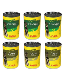 JOSERA JosiDog mit Huhn und Wild in Soße für adulte Hunde 6x415g