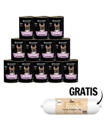 PAKA ZWIERZAKA Seventh Heaven Nassfutter mit Schweinefleisch und Pflaume getreidefrei für alle Hunde 12x400 g + Rindfleischwurst 200g GRATIS