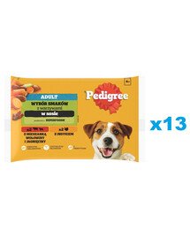 PEDIGREE Mix in Sauce 52x100g: Nassfutter für adulte Hunde, mit einer Mischung aus Rind- und Lammfleisch, mit Truthahn, in Sauce
