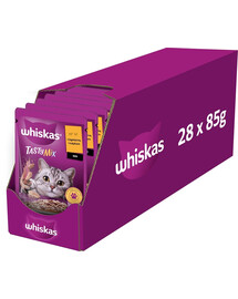 WHISKAS Adult 28x85g: Nassfutter für adulte Katzen mit Lamm und Pute in Sauce