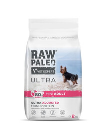 RAW PALEO Ultra Pork Mini Adult 2kg dla psów dorosłych ras małych wieprzowina
