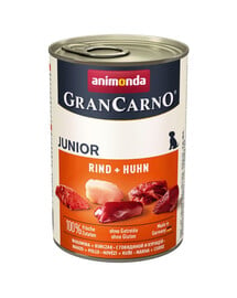 ANIMONDA GranCarno Nassfutter mit Rind und Huhn für Junior Welpen getreidefrei 400 g