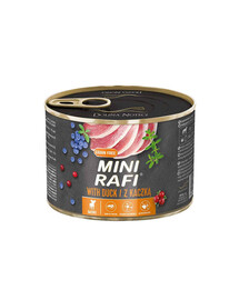 RAFI Mini Nassfutter mit Ente für adulte kleine Hunde getreidefrei 185g
