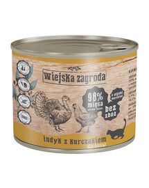 WIEJSKA ZAGRODA Kitten Nassfutter mit Pute und Huhn für Kätzchen getreidefrei 200 g