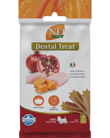 FARMINA N&D Pumpkin Dental Treat Chicken Pomegranate Mini 60 g Zahnpflege-Leckerli für kleine Hunderassen