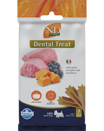 FARMINA N&D Pumpkin Dental Treat Lamb Blueberry Mini 60 g Zahnpflege-Leckerli für kleine Hunderassen
