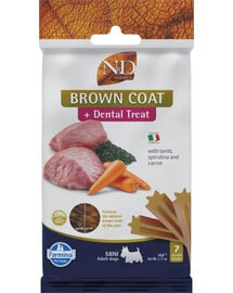 FARMINA N&D Brown Dental Treat Coat Lamb Mini 60 g Zahnpflege-Leckerli für kleine Hunderassen