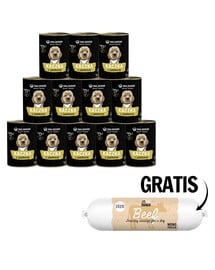 PAKA ZWIERZAKA Seventh Heaven Nassfutter mit  Ente und Apfel getreidefrei für alle Hunde 12x400 g + Rindfleischwurst 200g GRATIS