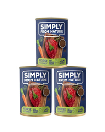 SIMPLY FROM NATURE Mokra karma dla psa Konina z siemieniem lnianym 3 x 400 g