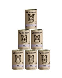 PAKA ZWIERZAKA Nassfutter mit Truthahn und Preiselbeeren getreidefrei für Hunde jeden Alters 6x400g