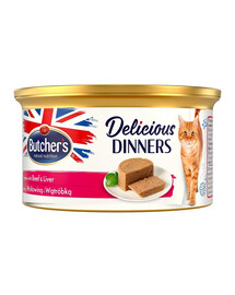 Classic Delicious Dinners z wątróbką i wołowiną mus 85 g