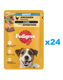 PEDIGREE Adult saszetka 24x100g mokra karma dla dorosłych psów kawałki kurczaka i warzywa w sosie