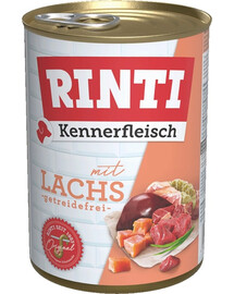 RINTI Kennerfleisch Nassfutter mit Lachs für adulte Hunde getreidefrei 6x400 g