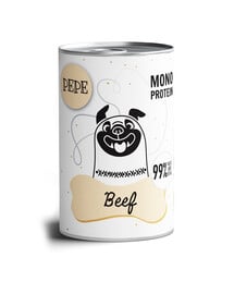 PAKA ZWIERZAKA PEPE Nassfutter mit Rind Monoprotein getreidefrei für alle Hunde 800g